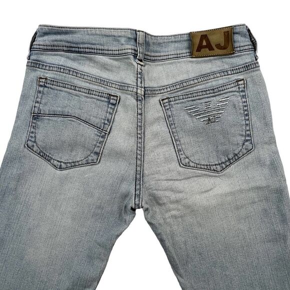 Pre-loved AJ Armani Jeans Women Washed Denim Jeans Straight Leg Pants US 26 - Picture 4 of 13